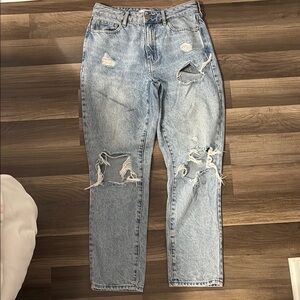 PacSun Blue Boyfriend Jeans Distressed High Waist